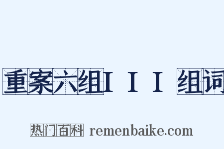 重案六组III组词是什么意思的图片